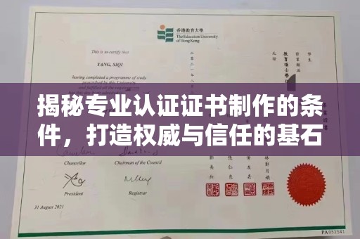 伊宁揭秘专业认证证书制作的条件，打造权威与信任的基石